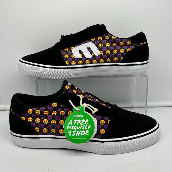 Etnies Shoes Womens 9.5 Calli Vulc Black Emoji Faces Skate Sneakers - Picture 1 of 8